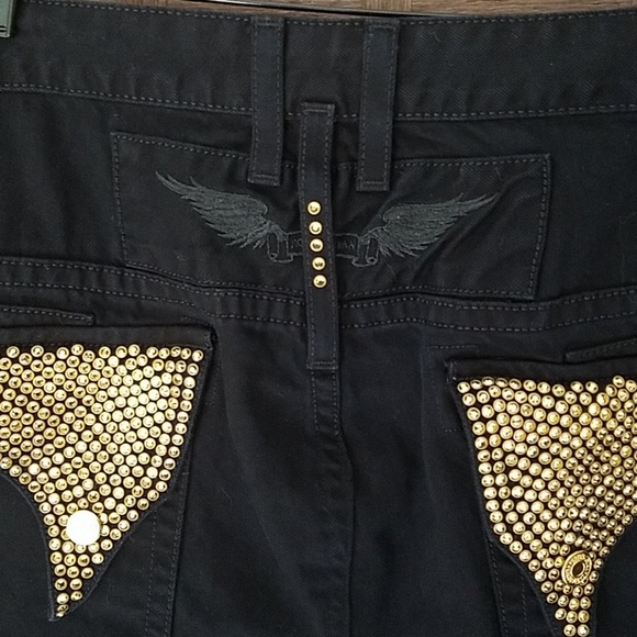 EUC! Robin's Jeans jean skirt with studs - Picture 1 of 16